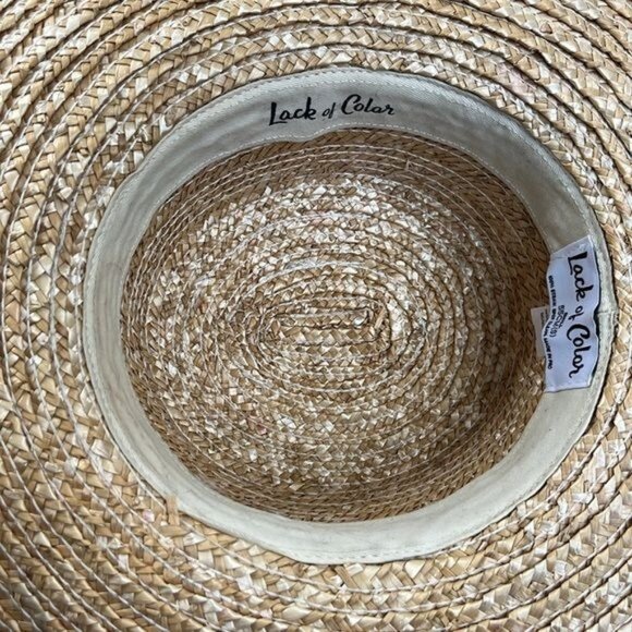 Lack of Color Straw Palm Leaf Boater Wide Brim Hat - Picture 5 of 6